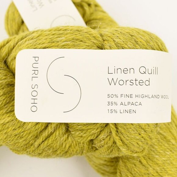 Purl Soho Linen Quill Worsted Yarn 2 Skeins Wool Alpaca Linen Golden Green - Picture 3 of 4
